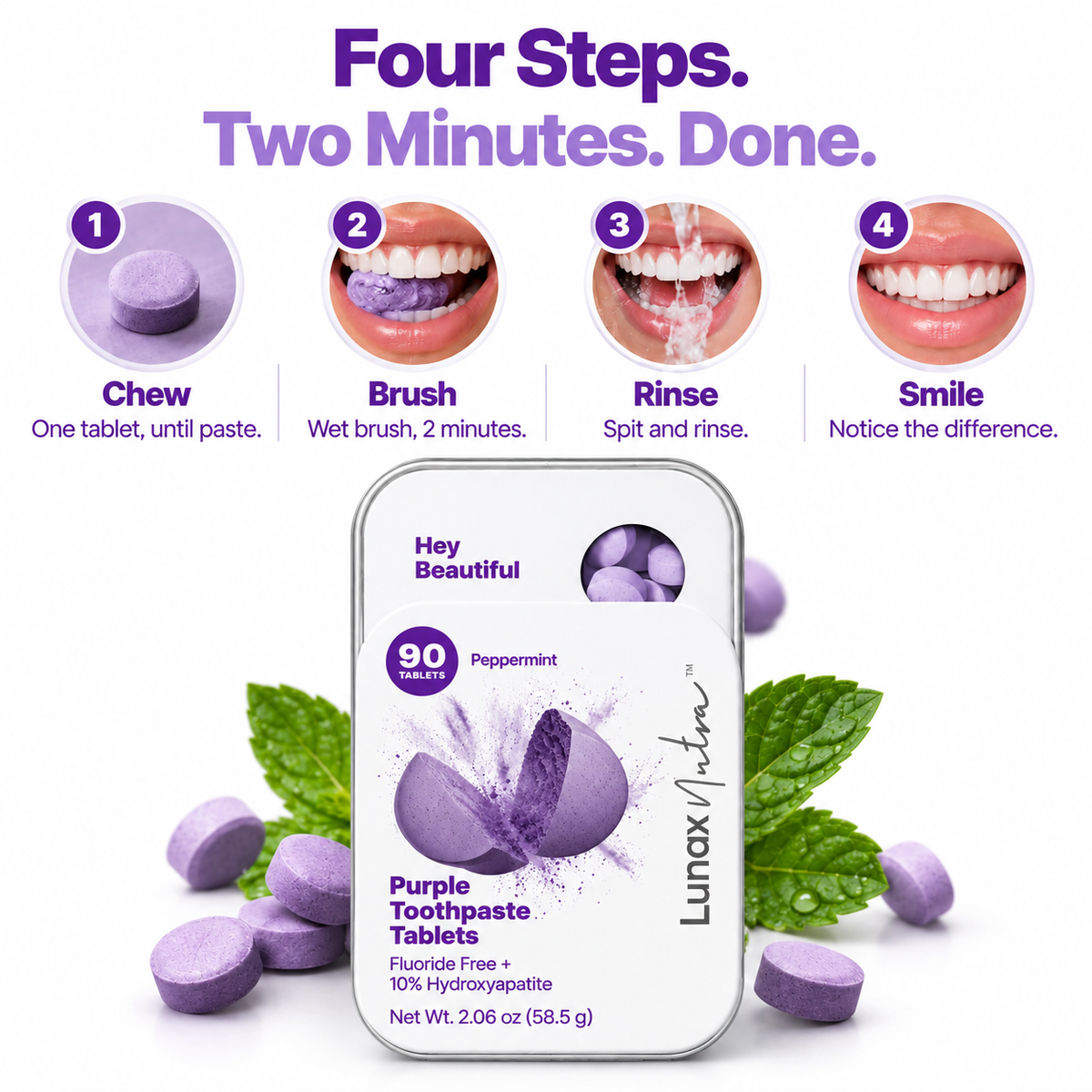 VioletBite Whitening Purple Toothpaste Tablets